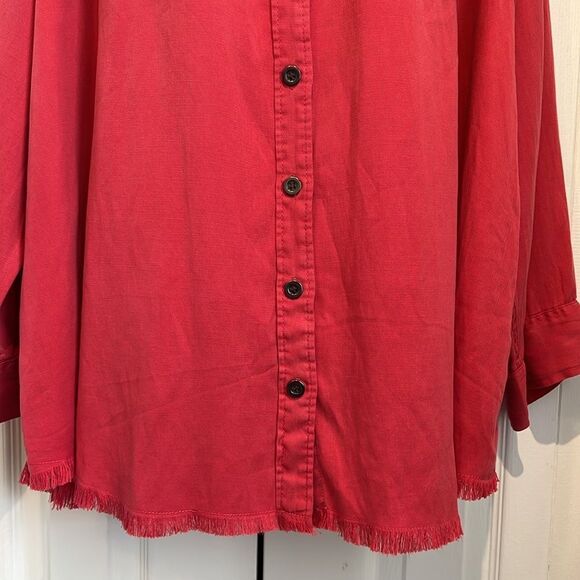 Velvet Heart Pinky‎ Red Shirt/Shacket Size 3X - Picture 4 of 11